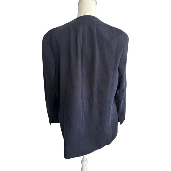 SPANX Navy Pinstripe Perfect Collarless Blazer Size Large NEW with tags - Picture 6 of 6